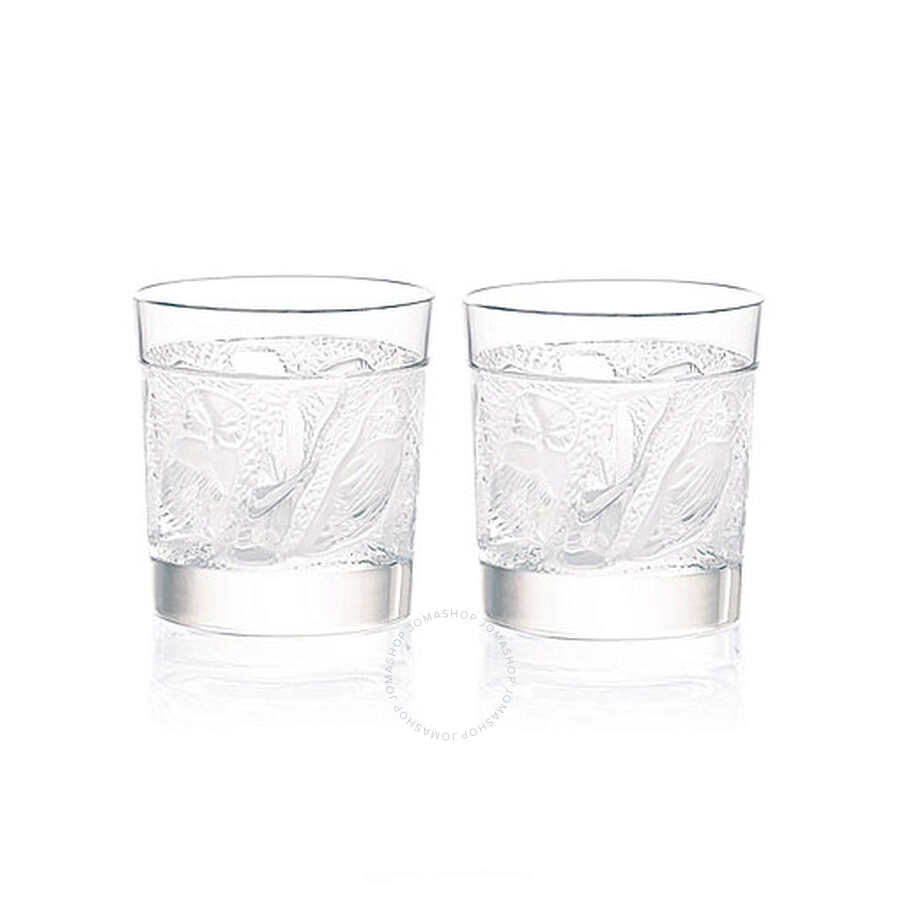 Lalique Owl Old Fashion Tumbler Set Of 2 1731400