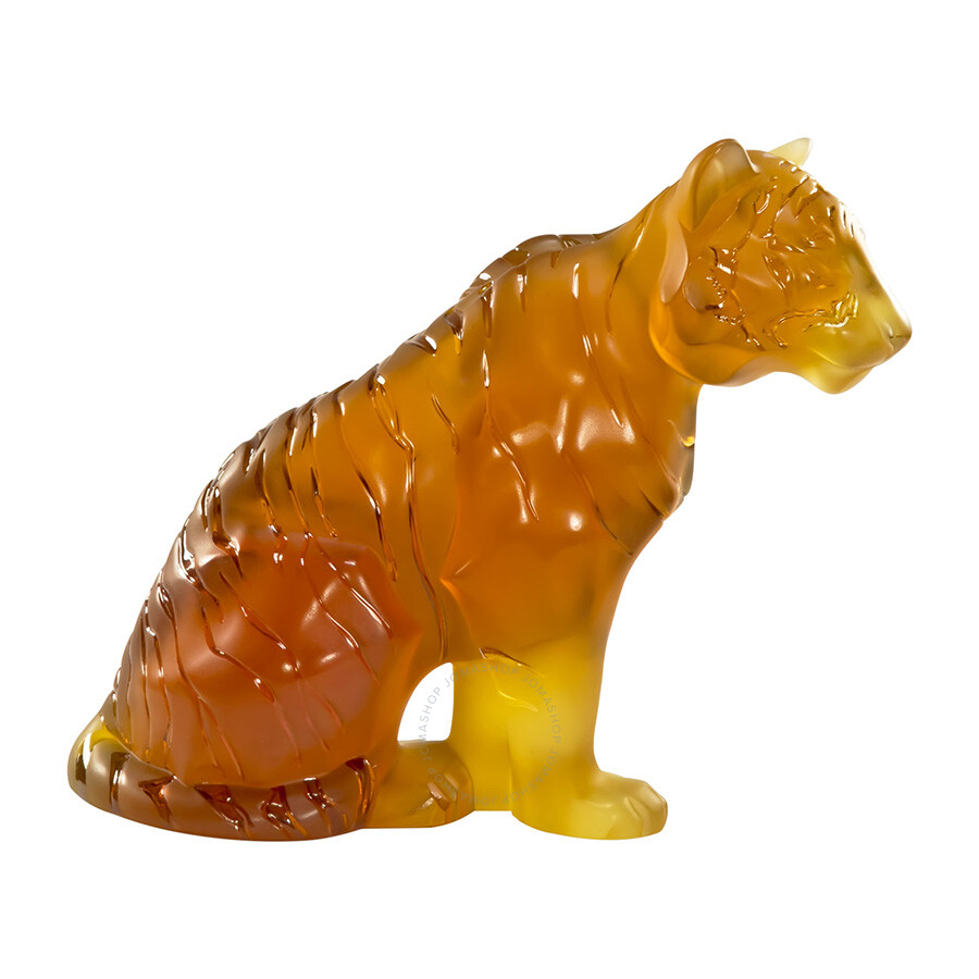 Lalique Tiger Sitting Amber 10063100 0090592974315