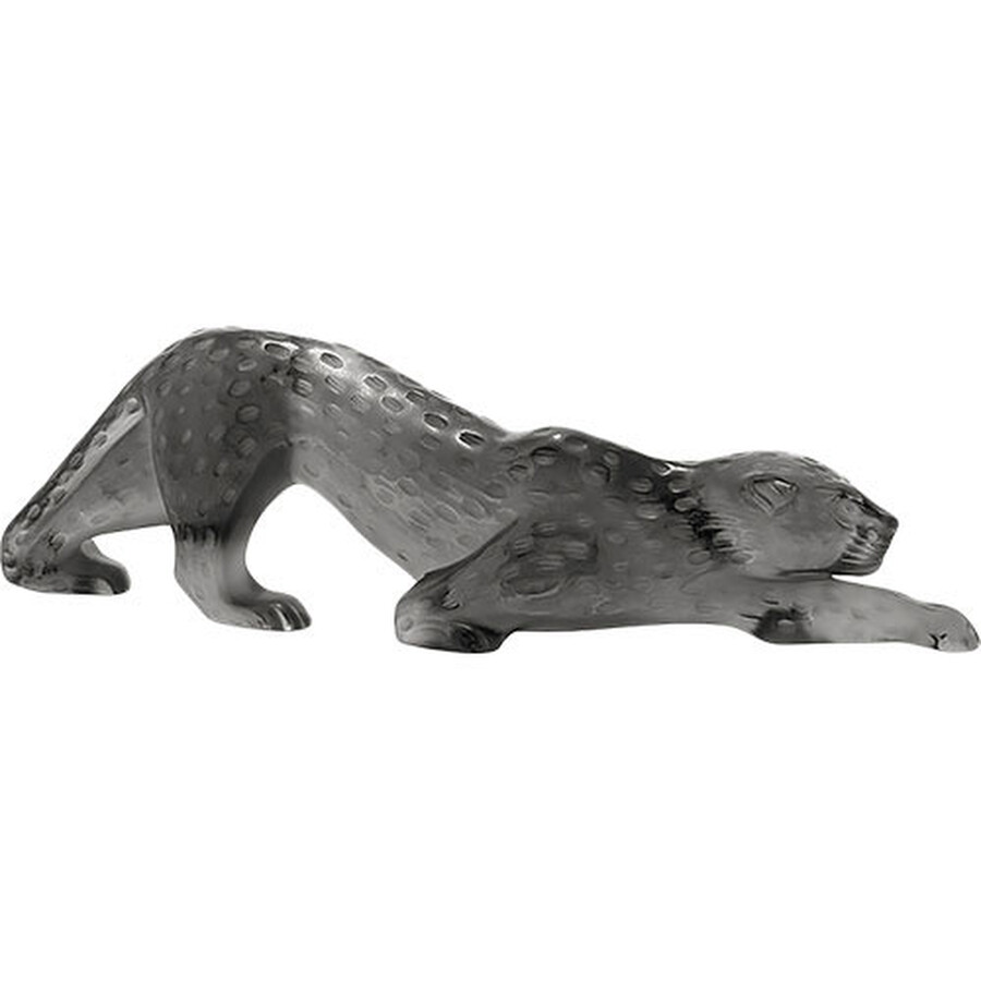 フランスアンティークボトルキャリー Lalique Zeila Panther Large Grey Crystal Sculpture 1167400