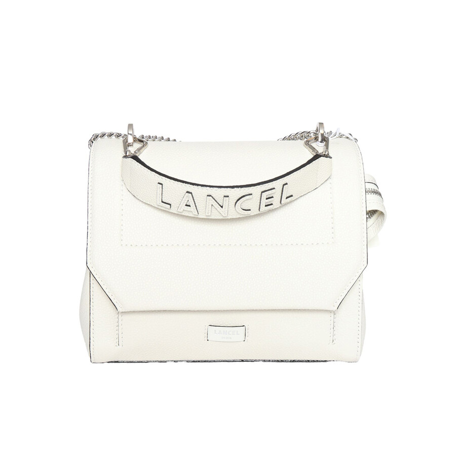Lancel M Flap Bag In White