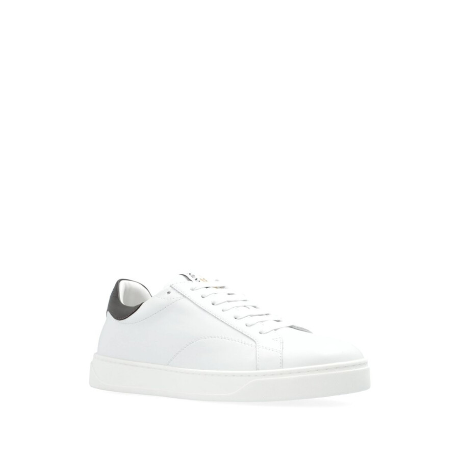 Lanvin Dbb0 Low-top Leather Sneakers In Brown/white