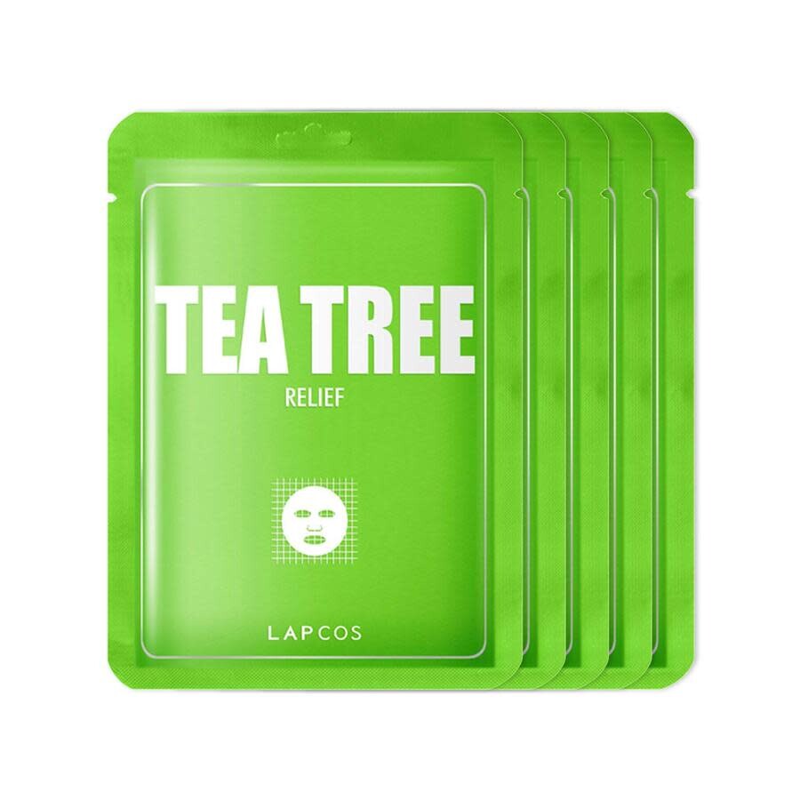 Lapcos Derma Tea Tree Relief Mask 5pc Skin Care 818929024607