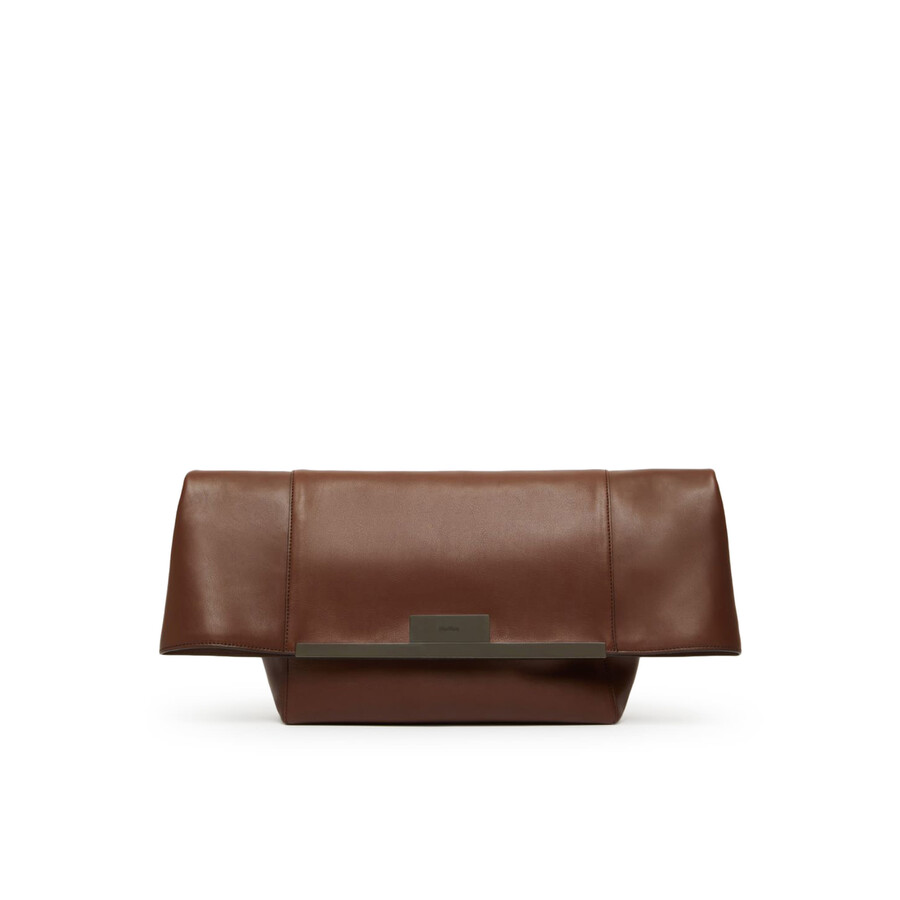 Max Mara Large Clutch In Natural Leather