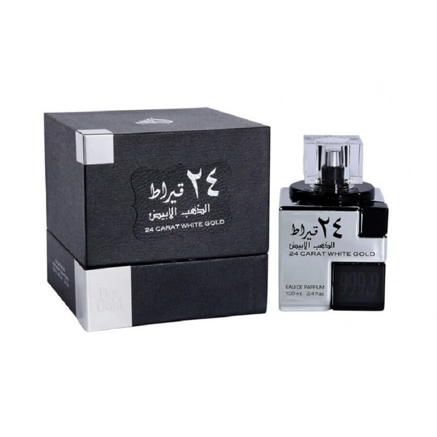 Lattafa Unisex 24 Carat White Gold Edp Spray 3.4 oz Fragrances 6291106064001 In Gold / Orange / Pink / White