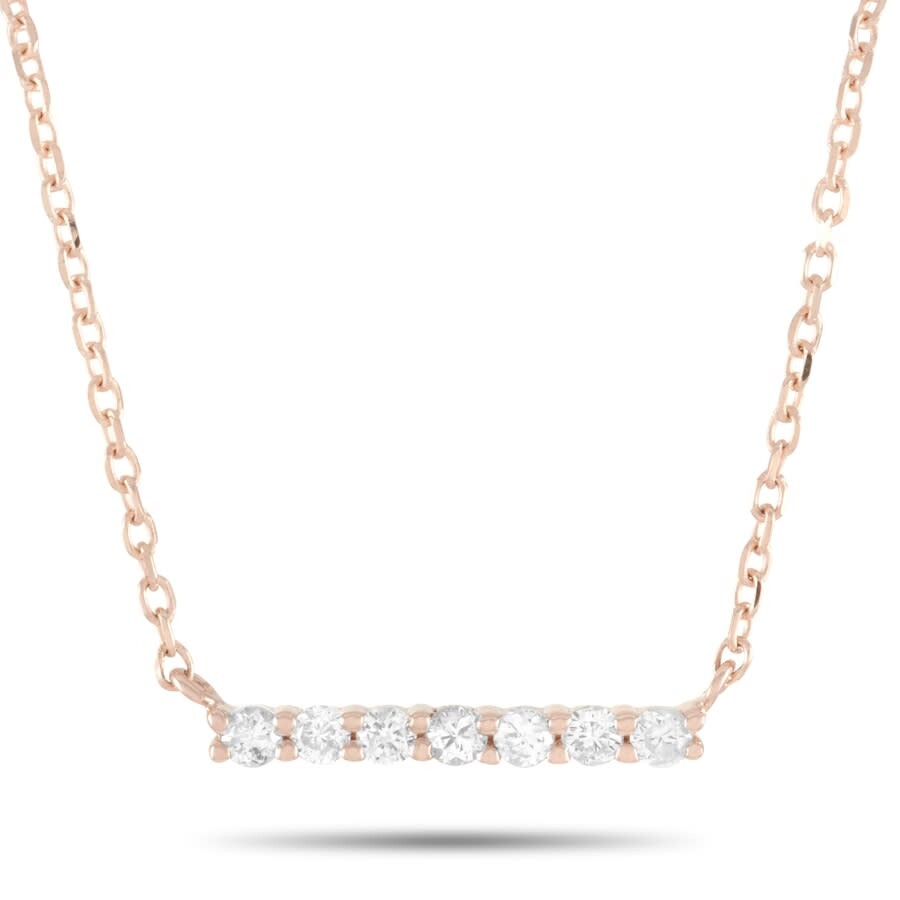 Lb Exclusive 14k Rose Gold 0.10 Ct Diamond Necklace In Multi-color