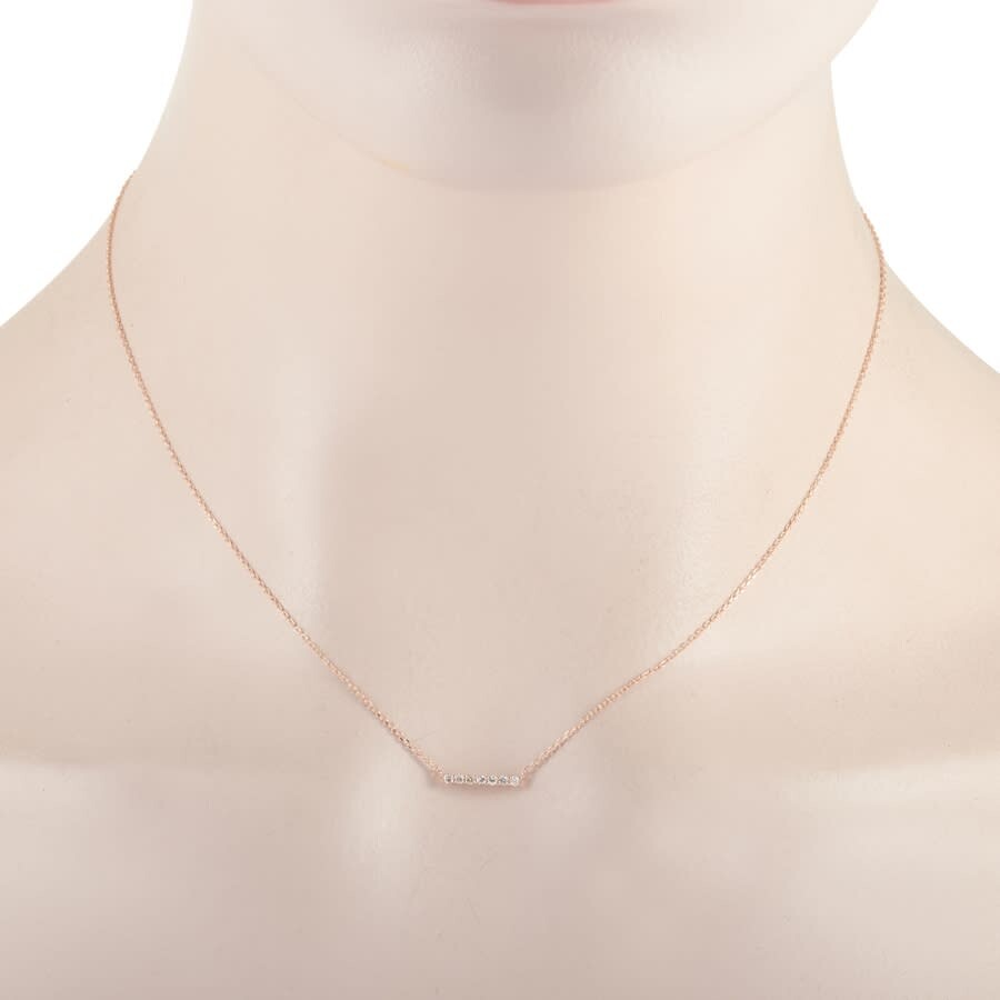 Lb Exclusive 14k Rose Gold 0.10 Ct Diamond Necklace In Multi-color