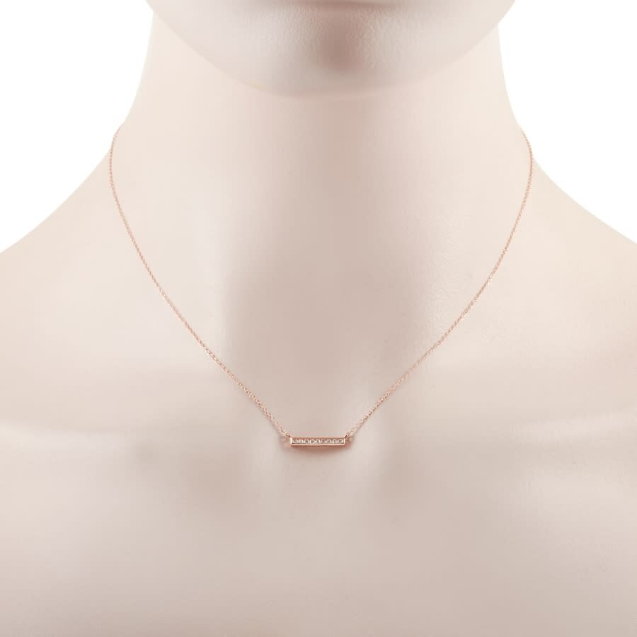 Lb Exclusive 14k Rose Gold 0.10 Ct Diamond Pendant Necklace In Multi-color
