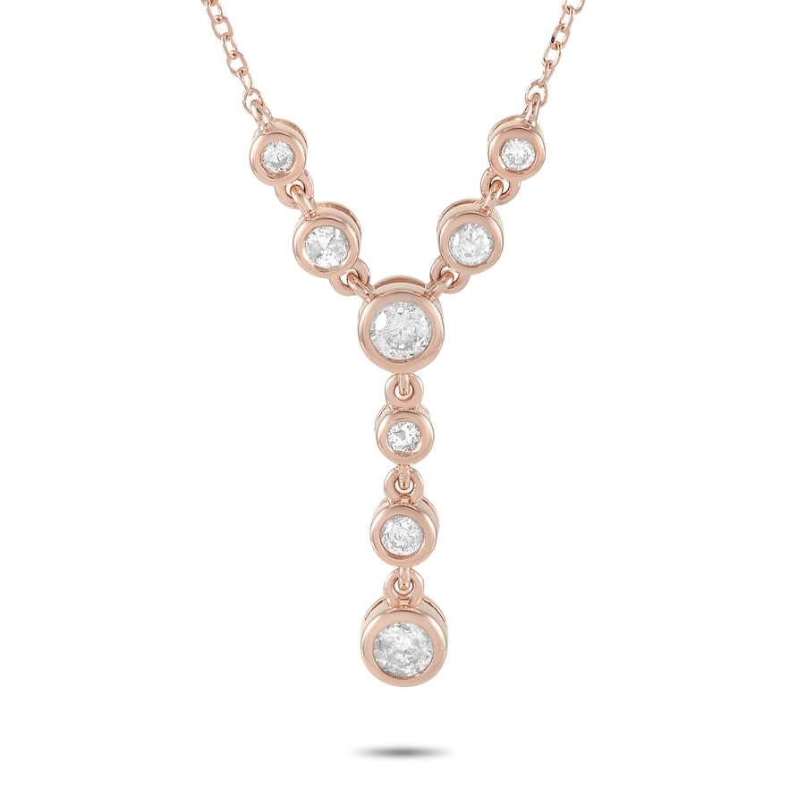 Shop Lb Exclusive 14k Rose Gold 0.25 Ct Diamond Necklace In Multi-color