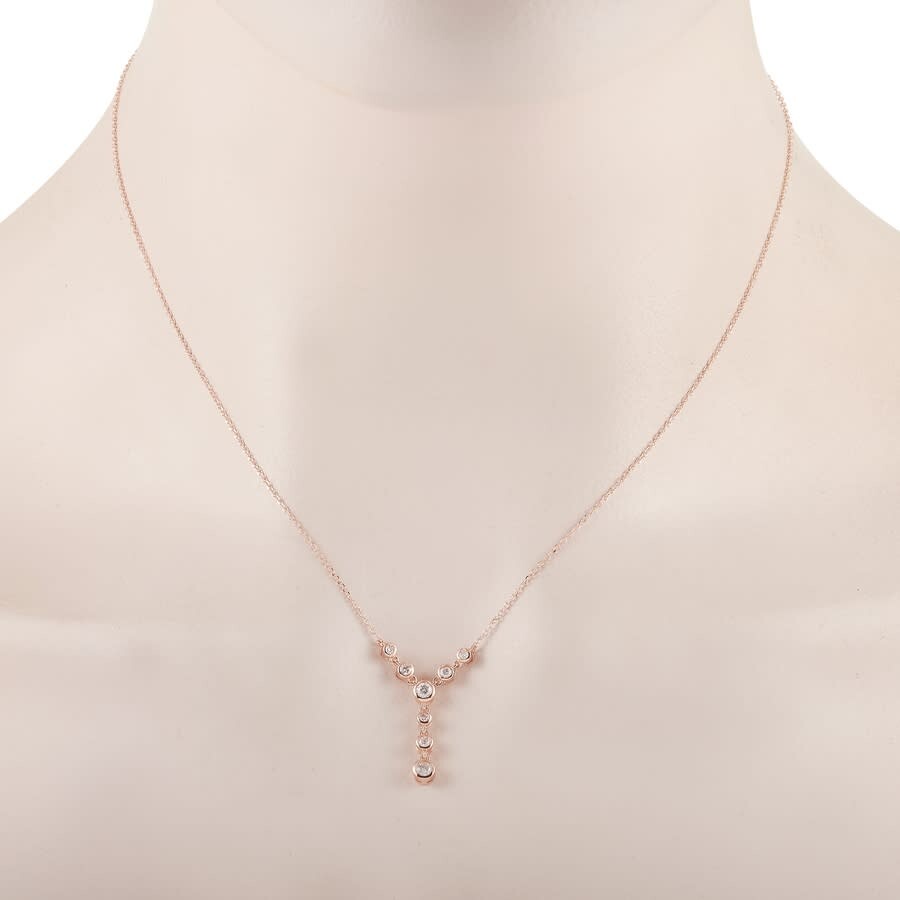 Shop Lb Exclusive 14k Rose Gold 0.25 Ct Diamond Necklace In Multi-color