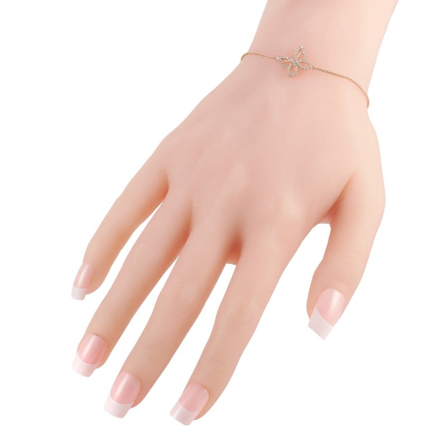 Lb Exclusive 14k Rose Gold 0.30 Ct Diamond Butterfly Bracelet In Multi-color