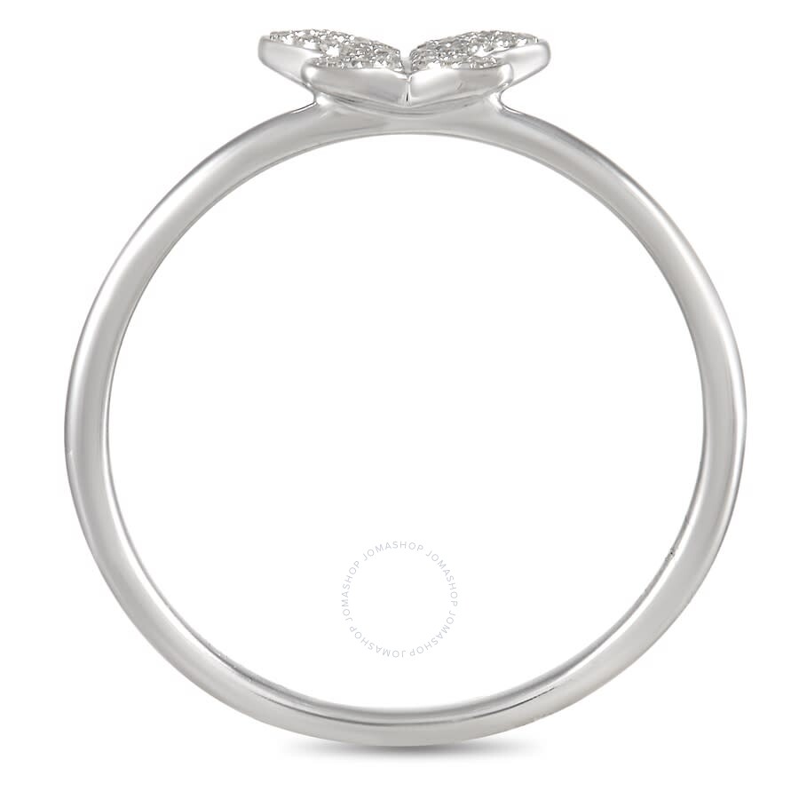 Lb Exclusive 14k White Gold 0.08 Ct Diamond Butterfly Ring In Multi-color