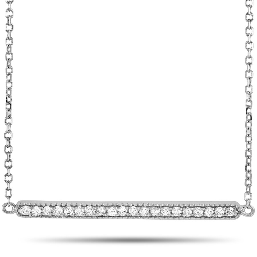 Lb Exclusive 14k White Gold 0.10 Ct Diamond Bar Necklace In Multi-color