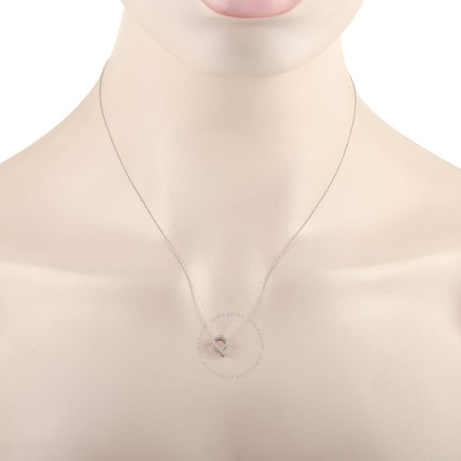 Lb Exclusive 14k White Gold 0.10 Ct Diamond Initial X2018 Q X2019 Necklace In Multi-color