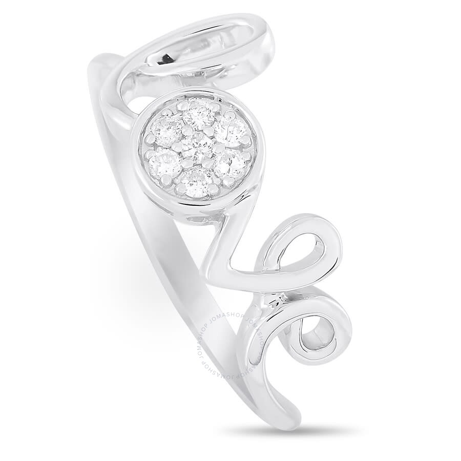 【オープニング大セール】 ct 0.10 Gold White 14K Exclusive Lb Diamond ALR Ring Love 鉄道模型
