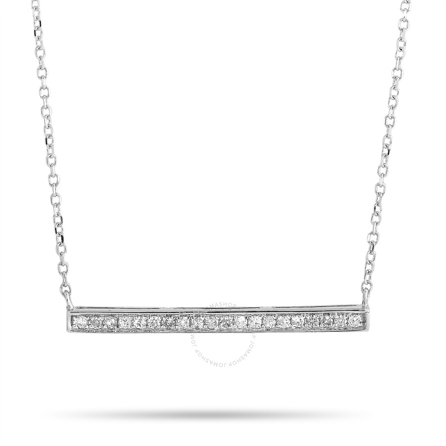 Lb Exclusive 14k White Gold 0.10ct Diamond Pendant Necklace In Multi-color