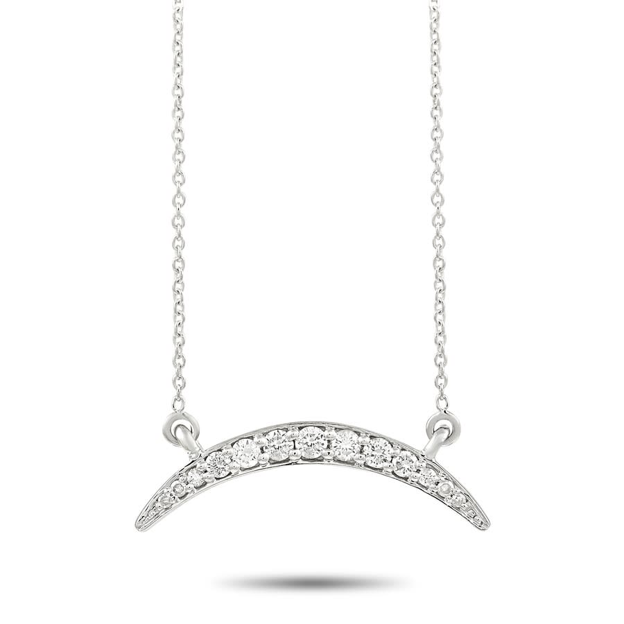 LALI Jewels 14K White Gold 0.47ctw Diamond Petal Necklace, 2.63 grams