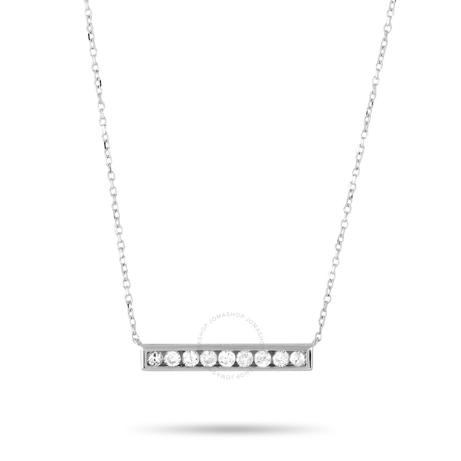 Lb Exclusive 14k White Gold 0.25 Ct Diamond Pendant Necklace In Multi-color