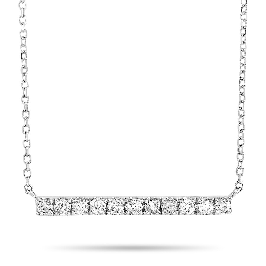Lb Exclusive 14k White Gold 0.25 Ct Diamond Pendant Necklace In Multi-color