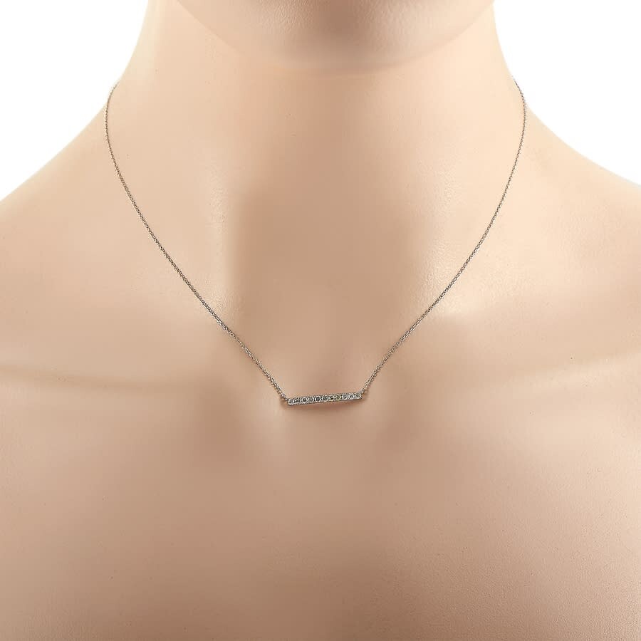Lb Exclusive 14k White Gold 0.25 Ct Diamond Pendant Necklace In Multi-color