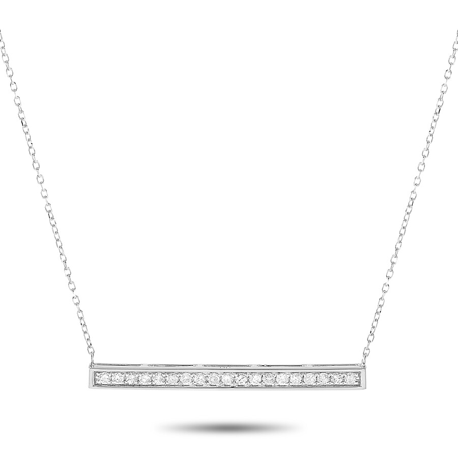 Lb Exclusive 14k White Gold 0.25 Ct Diamond Pendant Necklace In Multi-color