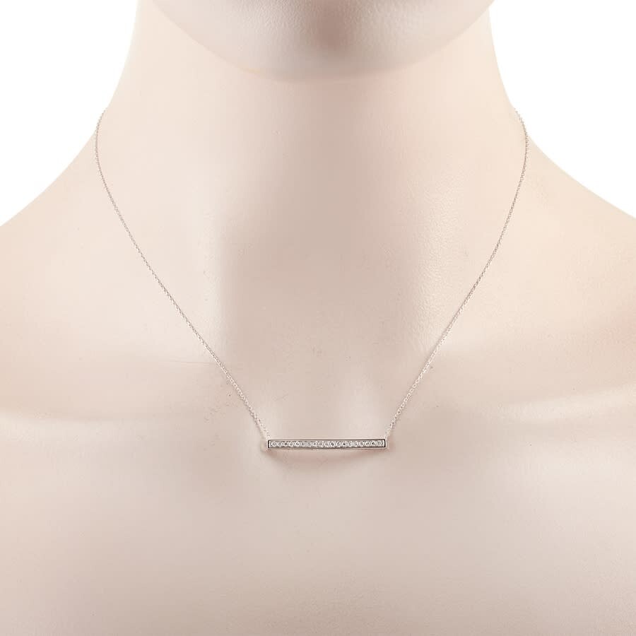Lb Exclusive 14k White Gold 0.25 Ct Diamond Pendant Necklace In Multi-color
