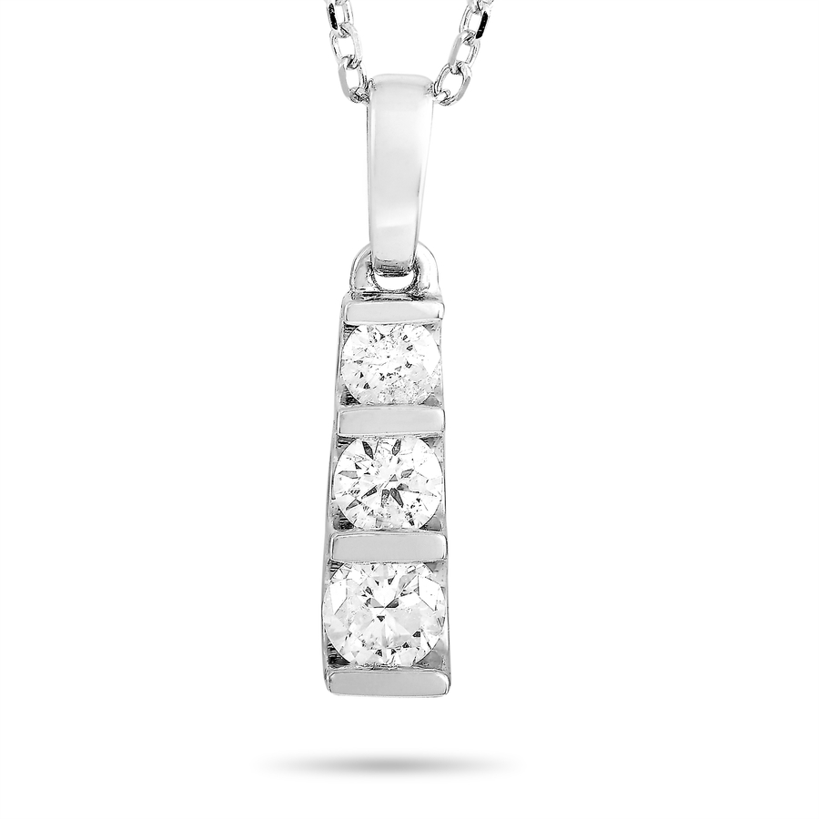 Lb Exclusive 14K White Gold 0.25 ct Diamond Pendant Necklace APD-15769 ...