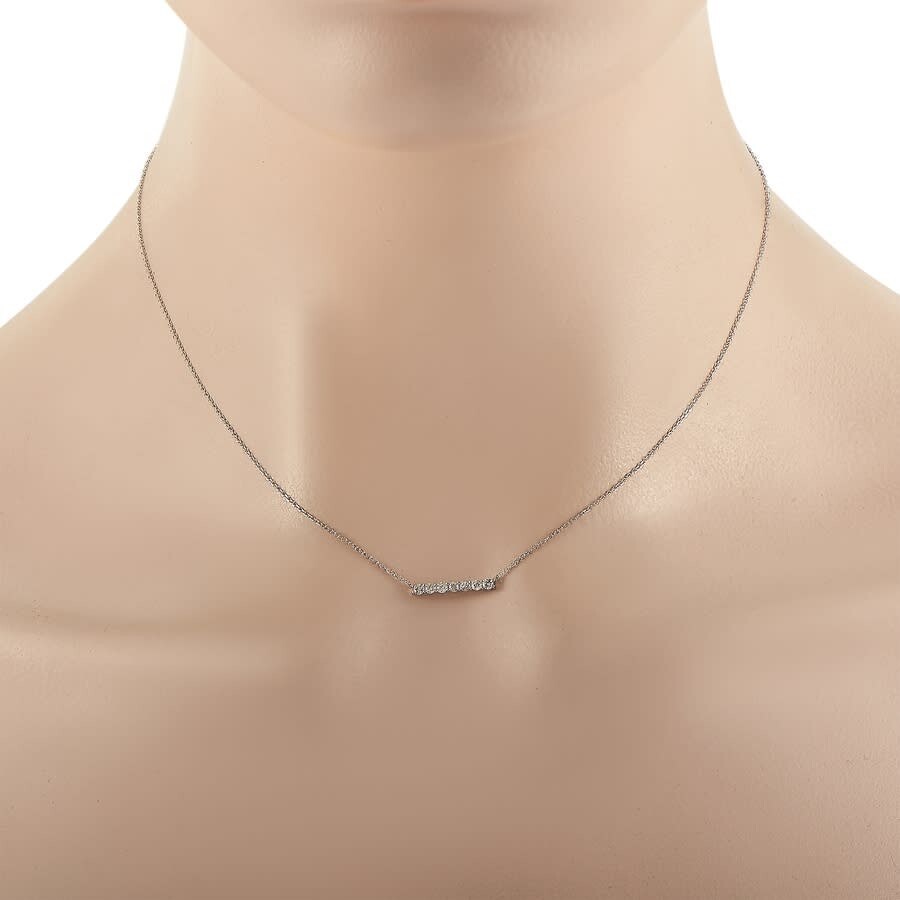 Lb Exclusive 14k White Gold 0.25ct Diamond Bar Necklace In Multi-color