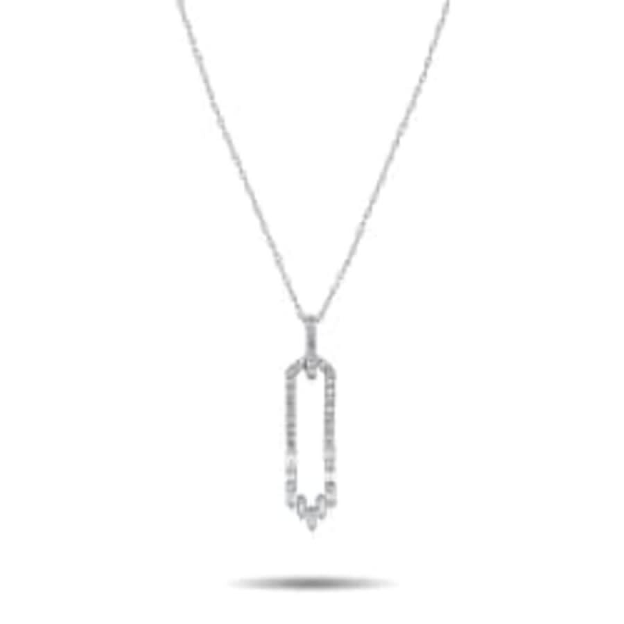Lb Exclusive 14k White Gold 0.25ct Diamond Necklace Pn16750 In Metallic