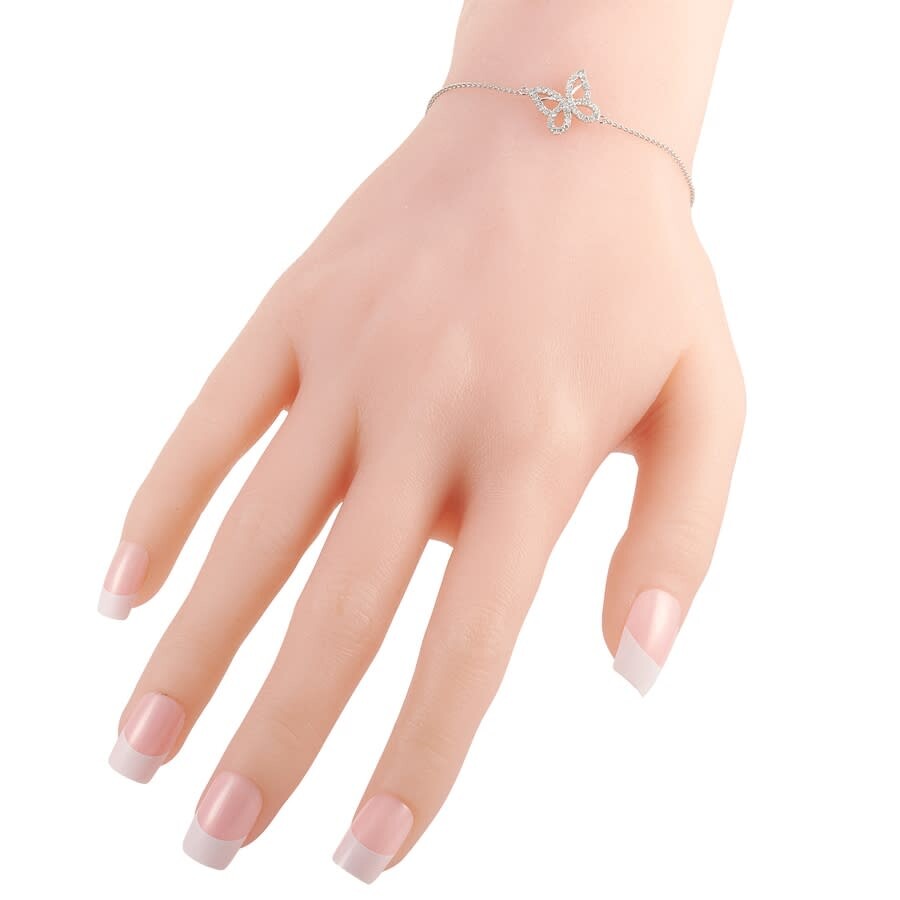 Lb Exclusive 14k White Gold 0.30 Ct Diamond Butterfly Bracelet In Multi-color