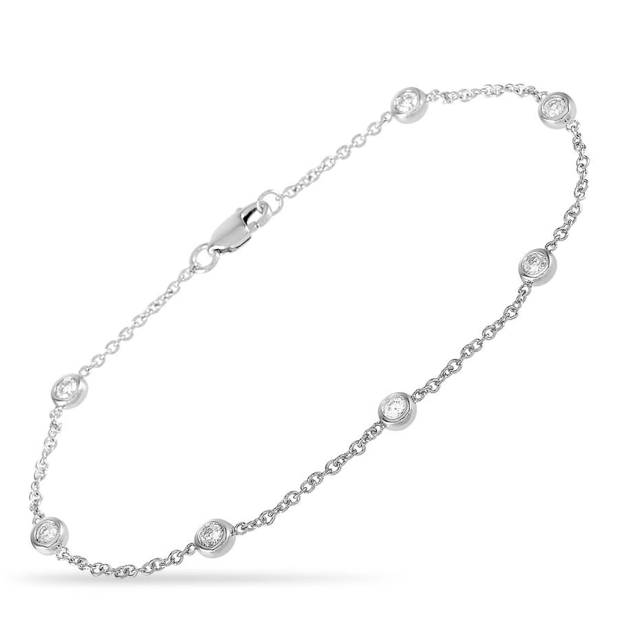 Lb Exclusive 14k White Gold 0.50 Ct Diamond Bracelet In Multi-color