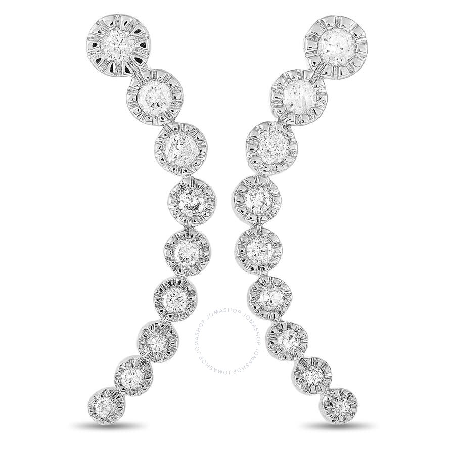 Lb Exclusive 14k White Gold 0.50ct Diamond Climber Earrings