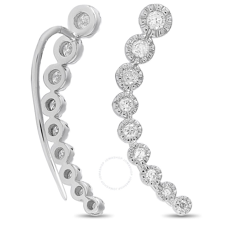 Lb Exclusive 14k White Gold 0.50ct Diamond Climber Earrings
