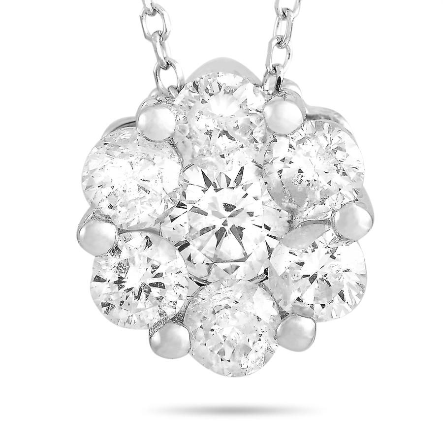 Lb Exclusive 14K White Gold 1.0ct Diamond Pendant Necklace APD-15762-W ...
