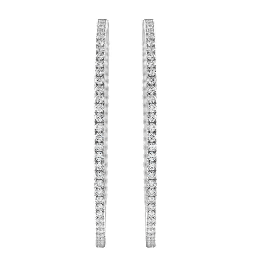 Lb Exclusive 14k White Gold 4.25ct Lab-grown Diamond Hoop Earrings Lgd07-020325