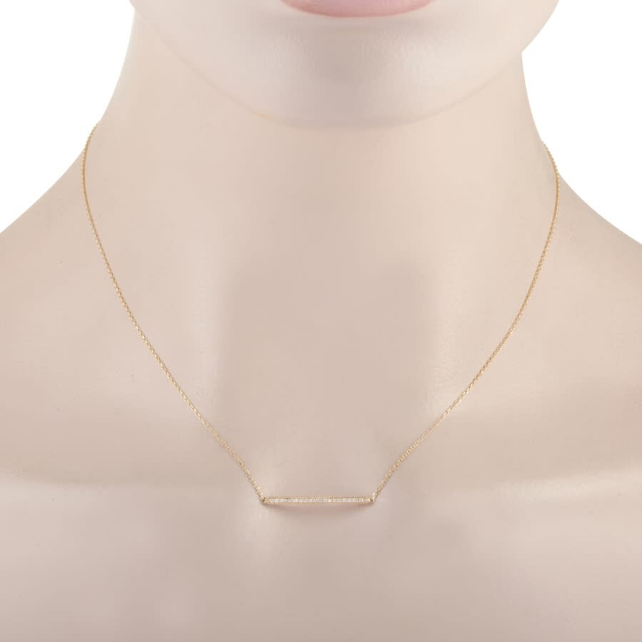 Lb Exclusive 14k Yellow Gold 0.10 Ct Diamond Pendant Necklace In Multi-color