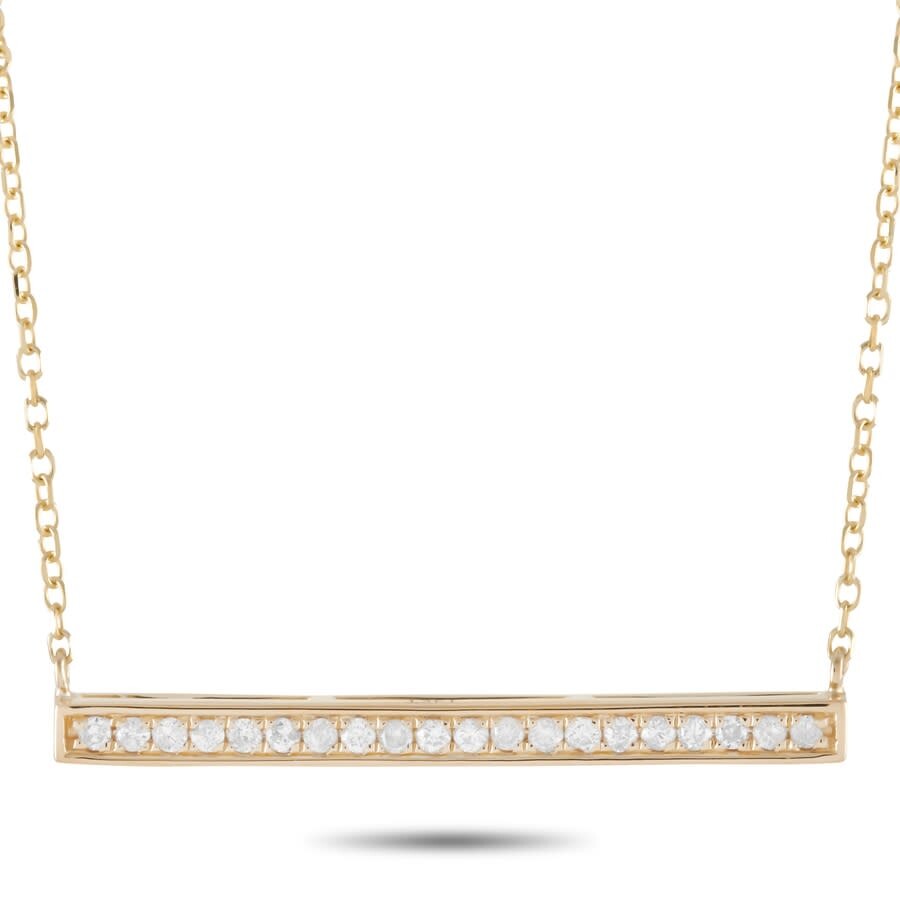Lb Exclusive 14k Yellow Gold 0.10 Ct Diamond Pendant Necklace In Multi-color