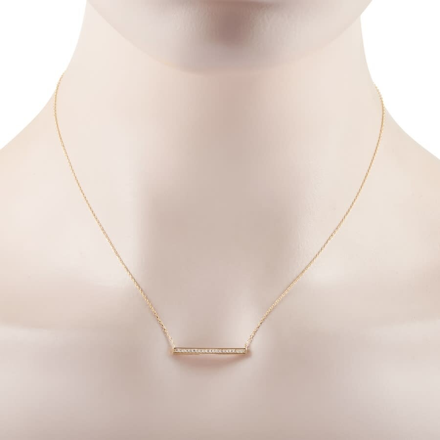 Lb Exclusive 14k Yellow Gold 0.10 Ct Diamond Pendant Necklace In Multi-color