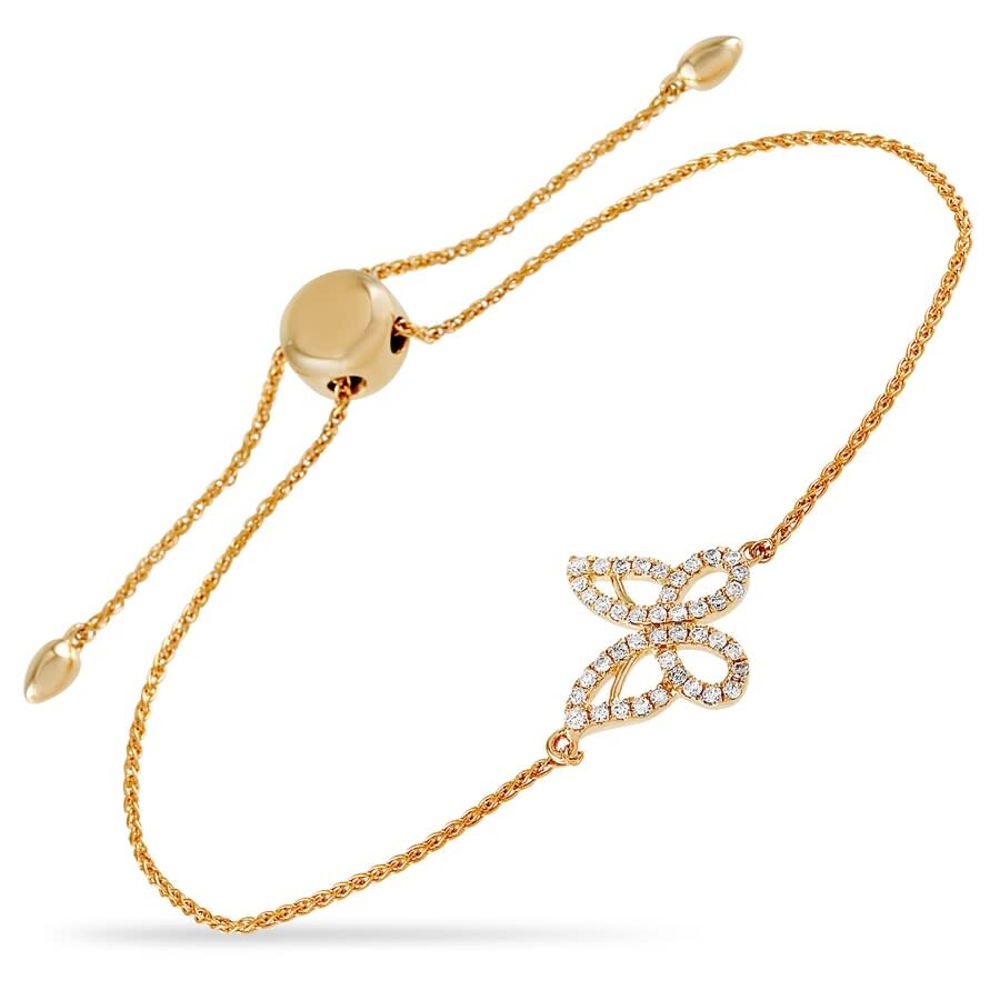 Lb Exclusive 14k Yellow Gold 0.30 Ct Diamond Butterfly Bracelet In Multi-color