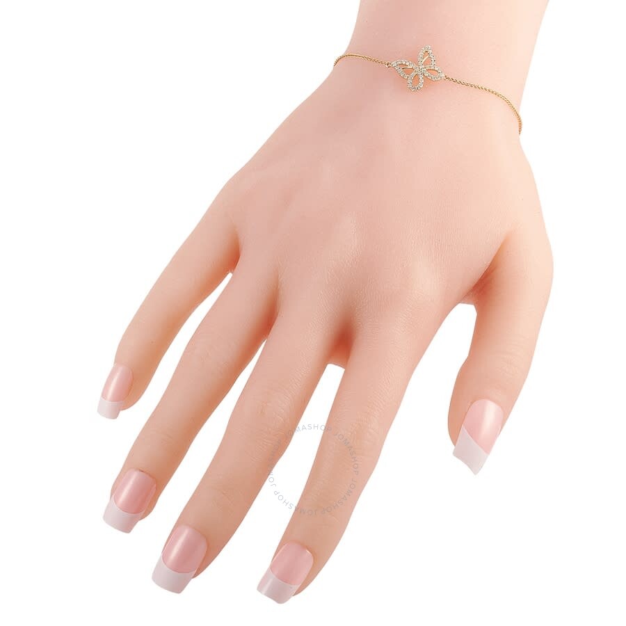 Lb Exclusive 14k Yellow Gold 0.30 Ct Diamond Butterfly Bracelet In Multi-color
