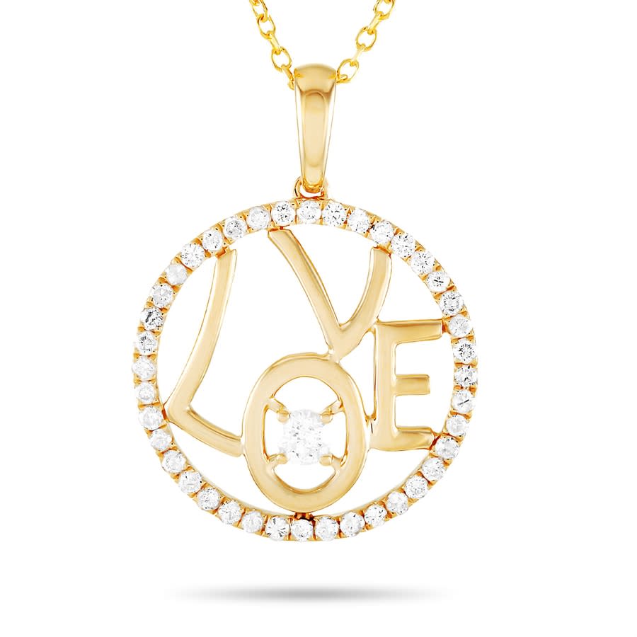 Lb Exclusive 14K Yellow Gold 0.30 ct Diamond Pendant Necklace APD ...