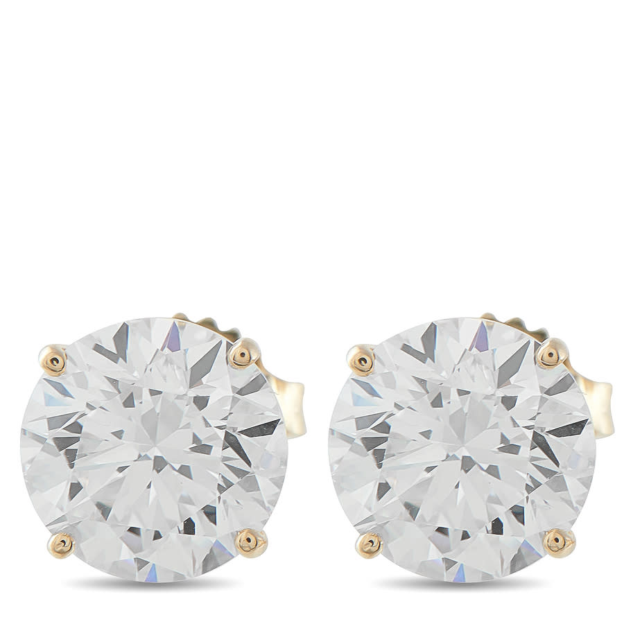 Lb Exclusive 14K Yellow Gold 5.0ct Lab Grown Diamond Stud Earrings LG25 ...