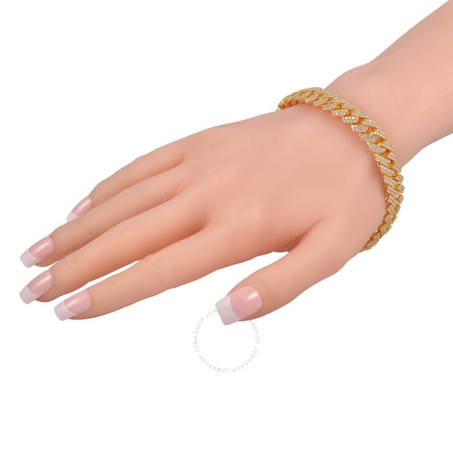 Lb Exclusive 14k Yellow Gold 8.94 Ct Diamond Cuban Link Bracelet In Multi-color