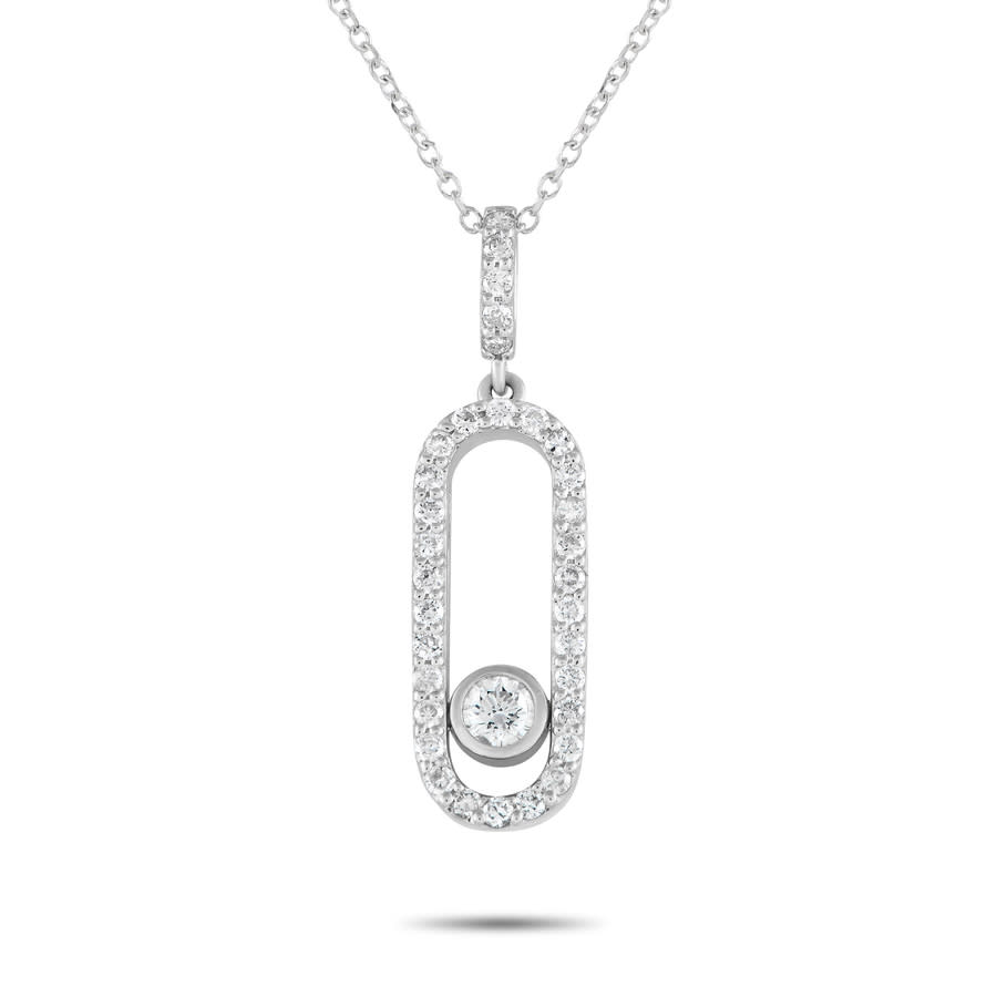 Lb Exclusive 18K White Gold 0.32ct Diamond Pendant Necklace ANK-17923-W ...