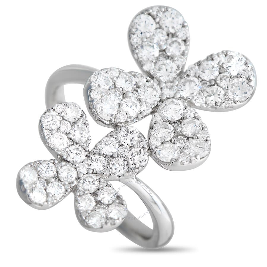 Lb Exclusive 18k White Gold 1.65 Ct Diamond Open Wrap Ring In Multi-color
