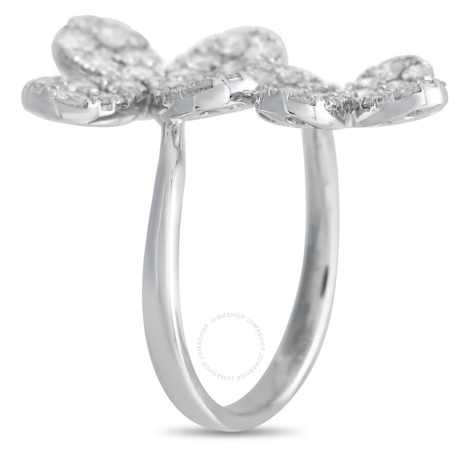 Lb Exclusive 18k White Gold 1.65 Ct Diamond Open Wrap Ring In Multi-color
