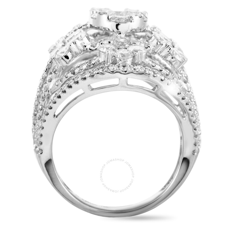 Lb Exclusive 18k White Gold 3.85 Ct Diamond Ring In Multi-color