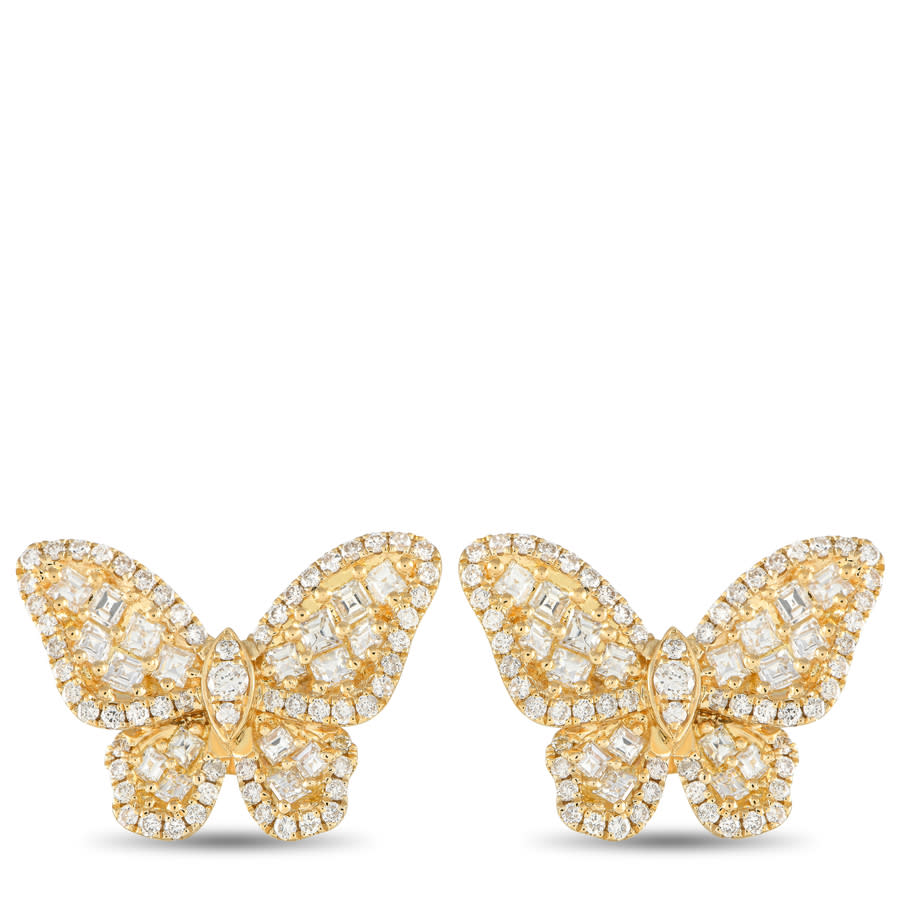 Trendy Gold Plated Stainless Steel Butterfly Earrings (DZ18400)