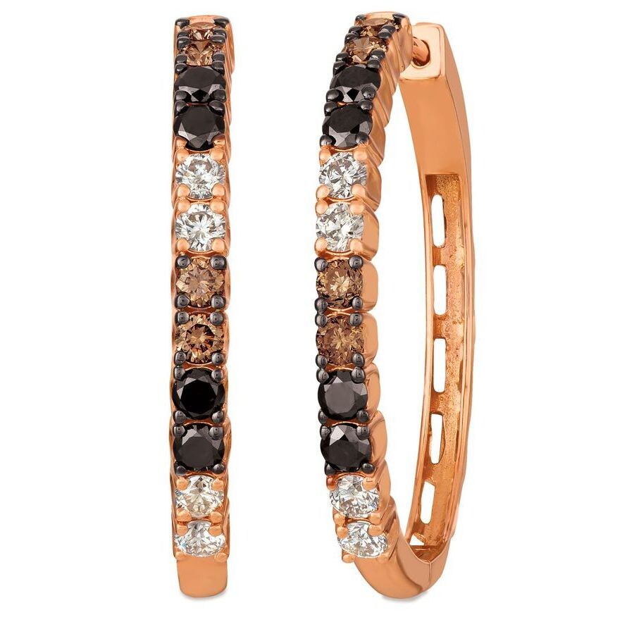 Le Vian 14k Rose Gold 1.65 Ct. Tw. Diamond Earrings In Pink/rose Gold Tone/gold Tone