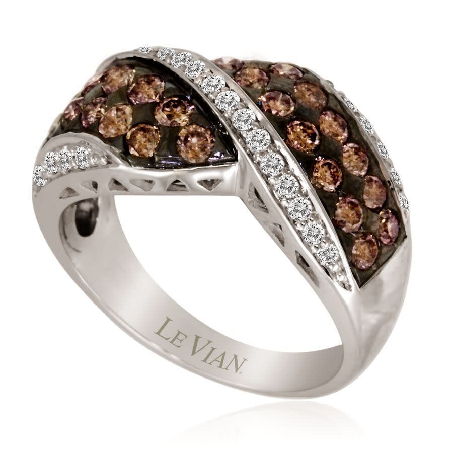 Le Vian Ladies Bypass Rings Set In 14k Vanilla Gold In White