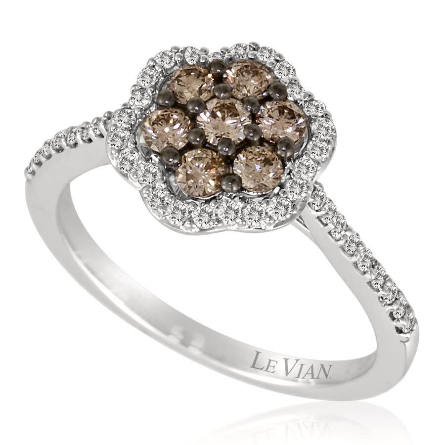 Le Vian Ladies Flower Rings Set In 14k Vanilla Gold In White